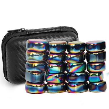Fidget Magnet Ferrite Slime Putty Science Kit Large Fidget Toy 18 PCS Hematite Magnetic Stones for Adults, Ferrite Putty Stress Relief Neat Magnets for Office Home Refrigerator, Magnet Letter Number