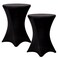 Fixwal Cocktail Table Covers, 2 Pack 32x43 Black Round Table Cover, Spandex Stretch Table Cloth for Party, Wedding, Birthday
