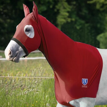 Harrison Howard Stretch Horse Slinky Hood All-Covered Comfortable Horse Sleazy Neck with Zipper -Red Large
