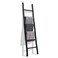 FUIN Fully Assembled 6ft Wood Blanket Ladder Living Room Decorative Wall Leaning Farmhouse Quilt Display Holder Rustic Wooden Towel Rack for Bathroom, Black