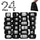 24pcs Black Large Fridge Magnets Stones Science Kit, Irregular Polished Magnetic Whiteboard Locker, Home Kitchen Refrigerator Magnets, Neat Perfect Decorations Gifts Teacher Researcher
