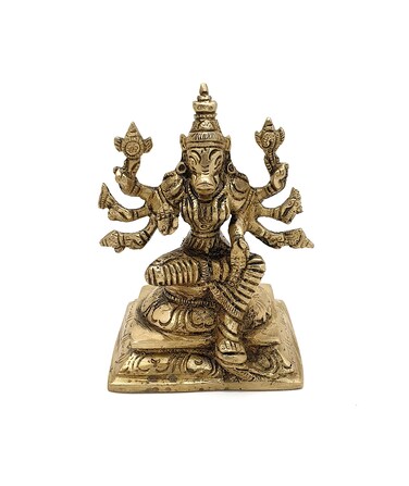 Brass 4.5 Inches Varahi Statue, Varahi Amman Statue, Brass God Statue, Idols for Home Temple, Varahi Amman Idol, Hindu God Idols, Antique White, Standard, Pack of 1
