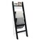 FUIN 5ft (58") Wood Blanket Ladder Living Room Decorative Wall Leaning Farmhouse Quilt Display Holder Shelf Rustic Wooden Towel Rack for Bathroom, Black