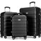 Luggage Sets Hardside Lightweight Suitcase with Spinner Wheels TSA Lock, 3-Piece Set (20/24/28), Black