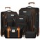 LARVENDER Luggage Sets 5 Piece Softside Expandable Suitcases Set with Spinner Wheels TSA Lock, Lightweight Soft Shell Rolling Travel Luggage Set Clearance for Men and Women, Black Brown