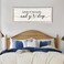 Give It To God And Go To Sleep Sign Wall Decor 40"X15" Master Bedroom Above Bed Large Farmhouse Wall Decor Wood Rustic Framed Over Bed Wall Art Hanging Decoration (White)
