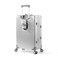 All Aluminum Carry On Luggage with Cup Holder TSA Lock, 22x14x9 Airline Approved Carry-On Hardside Suitcase with Spinner Wheels(20-lnch) (SILVER)