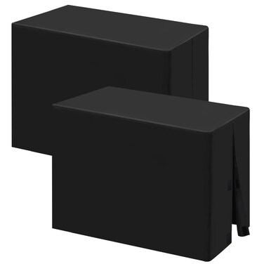 Fixwal Table Covers, 2 Pack 4FT Table Cover Fitted, Black Table Cover Protector for Folding Table, 48 x 24 Inch Fitted Tablecloth for 4 Foot Tables