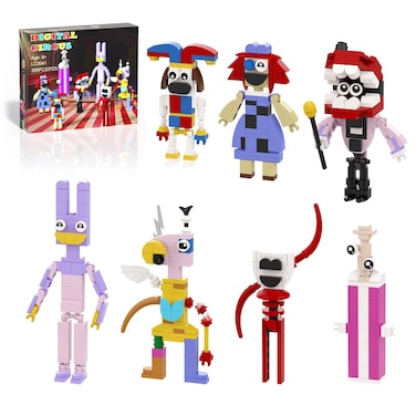 Digital Circus Building Toy Sets Compatible Lego; Amazing Circus Pomni/Ragatha/Caine/Jaax/Gangle/Kinger/Zoooble Fgure Building Blocks 7 Sets Horror TV Animated Kids Fans Adult. 388 Pcs