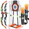 Bow and Arrow for Kids 8-12, Upgraded Kids Archery Set with Automatic Moving Target, Sport Game Toy with 20 Suction Cup Arrows 2 Led Light Bows&amp;Quivers, Gift for Boy Girl Age 3 4-6 10(2Pack)