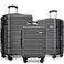 Explorer Light Weight Luggage Hardside Expandable Luggage Spinner Wheels Luggage Suitcase W/TSA Lock 3-Piece Luggage Set, Include 20" Carry on Luggage Suitecase (20in/24in/28in), Grey