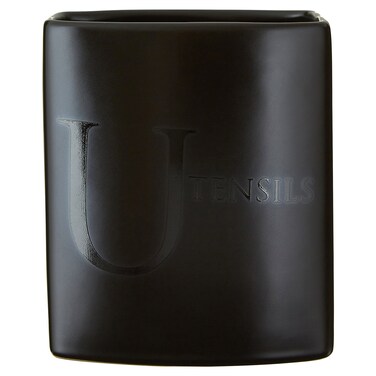 Premier Housewares Text Utensil Holder - Black,W10 X D9 X H14