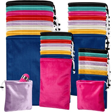 Amylove 32 Pcs Adult Game Toy Storage Bags Drawstring Gift Bags Pouches for Toys Lightweight Ditty Stuff Pouch Multi Purpose Foldable Compact Home Travel Toy Bag Sunglasses Pouch for Women, 4 Sizes