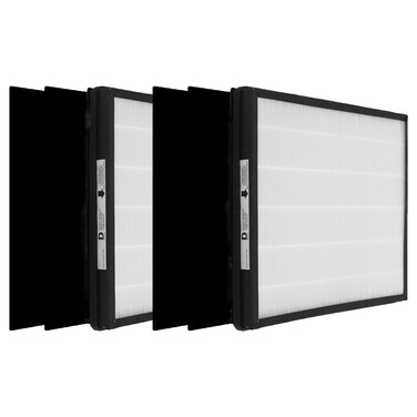 IAF-H-100D Idylis D Replacement Filter Size D, Compatible with Idylis AC-2118, AC-2123, IAP-10-280 Air Purifier Devices, 2 H13 True HEPA Filters + 4 Activated Carbon Pre-filters