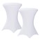 Fixwal Cocktail Table Covers, 2 Pack 32x43 White Round Table Cover, Spandex Stretch Table Cloth for Party, Wedding, Birthday, Banquet