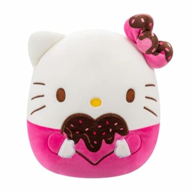 Squishmallow Sanrio Valentine 8" Chocolate Hello Kitty Plush Toy - Officially Licensed Kellytoy - Collectible Soft &amp; Squishy Stuffed Animal Toy - Gift for Kids, Girls &amp; Boys &amp; All Ages -8 Inch