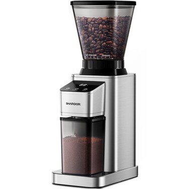 SHARDOR Professional Conical Burr Coffee Grinder, Coffee Bean Grinder with 48 Grind Settings for Espresso, Drip &amp; French Press, Upgraded Anti-Static Technology, Precision Timer, Stainless Steel