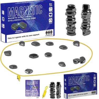 Magnetic Chess Game - Fun Tabletop Game, Magnetic Strategy Game for Kids and Adults with Magnets, Fun Tabletop Multiplayer Magnetic Chess Game, Family Party Game (Rope)