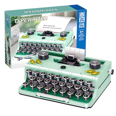 XIU Ideas Retro Typewriter Building Blocks Set,Typewriter Mini Building Blocks Set for Adult,STEM Vintage Building Blocks Kit for Kid 6+(1136pcs),Collectible Typewriter Display Model Black