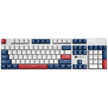 Mechanical Gaming Keyboard   Hot Swappable Mechanical Keyboard   White Backlit Keyboard Blue Switches and 104 Keys   Wired Gaming Keyboard   Mechanical Keyboard, PC Gaming Keyboards, Blue/White/Red