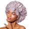 BONNET QUEEN Satin Bonnet Silk Bonnet for Sleeping Women Hair Bonnet Night Sleep Cap Scarf wrap for Curly Hair with tie Band Purplish Grey