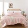 ROSGONIA King Size Comforter Set Blush, 3pcs (1 Boho Grey Comforter &amp; 2 Pillowcases) All Season Bedding Soft Lightweight Bedspread Blanket Quilt