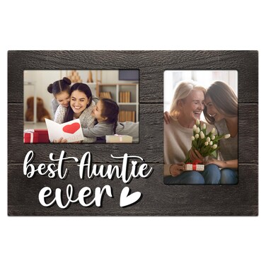 Aunt Gifts, Mothers Day Aunt Gift from Niece, Birthday Gift for Auntie from Nephew 3D Photo Frame Hold 4x6 Inches Two Photos - Great Picture Frames Present