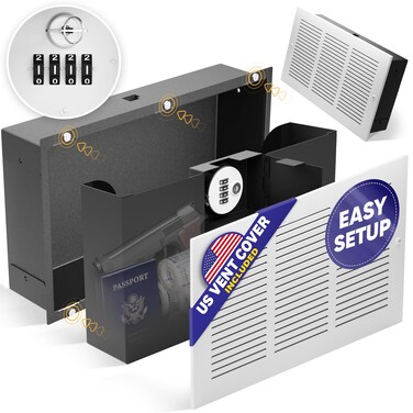 Elder Welder&reg; Hidden Wall Safe with Air Vent Cover   Easy to Install   Combination Lock   Fits Perfectly Between 16" Studs   Hidden Safe for Money   Elevated Choice Over Book Safe or Picture Safe
