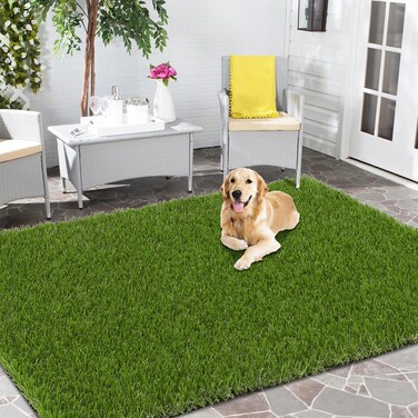 HEBE Artificial Turf Rug Grass Mat 3'x5' Fake Grass Pad for Dogs High Pile Grass Rug Pee Pad with Drainage Holes Reusable Grass Turf Mat for Dog Potty Training Indoor Outdoor