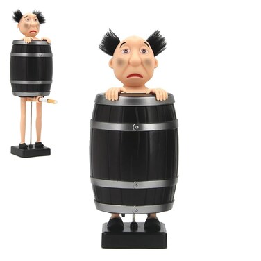 AOMI Cigarette Dispenser Funny Wired Product, Prank Automatic Bounce Cigarette Case Box, Weird Old Man in The Wooden Barrel, Creative Gift for Daily Use or Party, Prank Toy Gift for Man