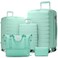 LARVENDER Luggage Sets 5 Piece with Duffel Bag Expandable(Only 28 inch) Hardside PP Carry On Luggage with 360&deg; Spinner Wheels TSA Lock Luggage Sets for Women, Seafoam Green