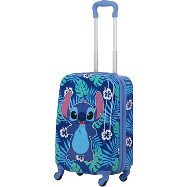 FUL Unisex Kid's Disney Stitch 21 Inch Carry On Luggage, Hardshell Rolling Suitcase with Spinner Wheels, Blue