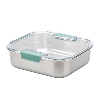 Smash Microwave Safe Stainless Steel Lunch/Sandwich/Meal Box, Sage