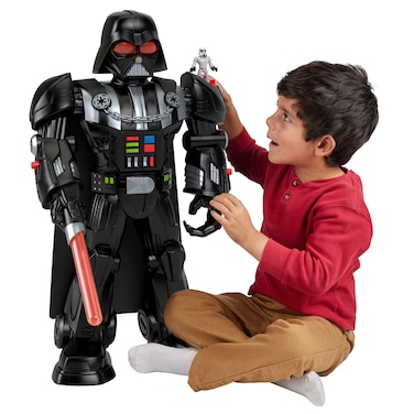 Fisher-Price Imaginext Star Wars Darth Vader Bot 2+ Ft Tall Toy, Lights Sounds &amp; Stormtrooper Metal Character Key for Kids Ages 3+ Years
