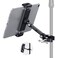 CreaDream Tablet Holder for Microphone Stand, Aluminum Mic Music Stand Holder Mount for Phone and iPad, Adjustable Tablet Holder Compatible with Devices from 4.7 to 13 inch Tablets &amp; Smartphones