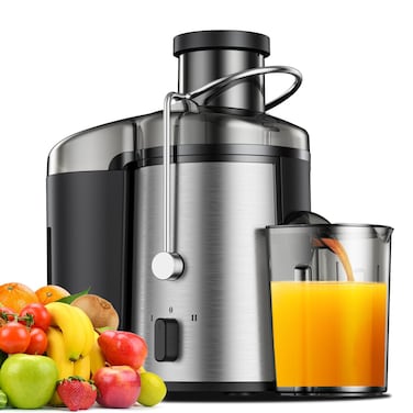 Juicer Machine, 500W Juicer with 3 Inch Wide Mouth 2 Speed Setting, Centrifugal Juicer for Fruit And Vegetables Juice Extractor Easy to Clean, BPA Free, Normal, Black