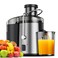 Juicer Machine, 500W Juicer with 3 Inch Wide Mouth 2 Speed Setting, Centrifugal Juicer for Fruit And Vegetables Juice Extractor Easy to Clean, BPA Free, Normal, Black