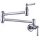 Pot Filler Faucet Chrome, ARCORA Modern Pot Filler Wall Mount Kitchen Folding Faucet 2 Handle with Double Joint Swing Arms Brass Stove Faucet