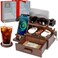 Wood Phone Docking Station with Drawer, Compatible With Apple Watch and MagSafe - Wood Charging Station Organizer Stand, Bedside Nightstand Organizer for Men, Holds Phone, Tablet, Keys, Glasses, EDC