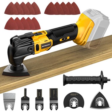 Oscillating Multi Tool for De-walt 20V Max Battery: Cordless Oscillating Tool - 6 Variable Speed 21000 OPM   Brushless Motor   Woodcutting Blades and Sanding Pad with Sheets   Tool Only