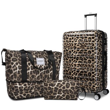 LARVENDER Luggage Sets 3 Piece, 20 Inch Carry on Luggage 22x14x9 Airline Approved Hardside PC+ABS Suitcase Set with Spinner Wheels TSA Lock, Lightweight Luggage Set for Women, Cotton Candy