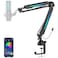 TONOR Mic Boom Arm with RGB, Microphone Arm with Desk Mount Clamp, App Control RGB Mode, Adapter, Cable Management, Compatible with HyperX Quadcast, Blue Yeti, for Streaming, Gaming, Studio, T20S