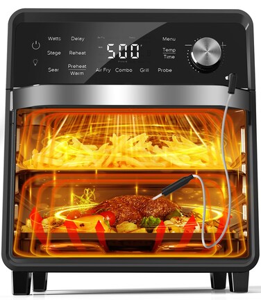 Nuwave X Chef Todd English Air Fryer Oven Combo, Plug-In Grill w/Sheath Heaters, Authentic Char Flavor, 2024 New Convection System, 2X More Even, 100 Presets, Smarter Probe, 50-550&deg;F, Stainless Steel