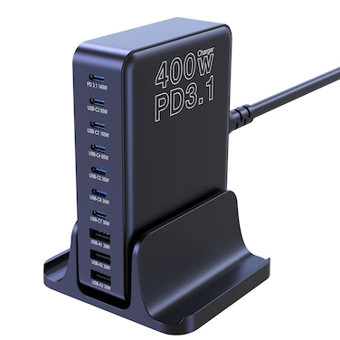 CHIPOFY 400W USB C Charger, GaN Compact 10-Ports PD3.1 140W PPS 45W QC20W Super Fast Charging Station for MacBook Laptop, iPad, iPhone 16/Pro/15/14, Samsung Galaxy S24/S23, Steam Deck and More
