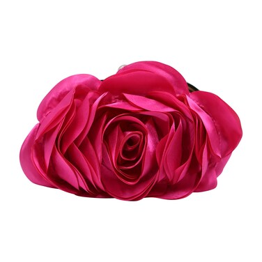 Mini Women Rose Clutch Bags Evening Handbag with Detachable Chain for Wedding Party