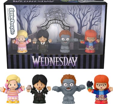 Little People Collector Wednesday TV Series Special Edition Set for Adults &amp; Fans, 4 Figures in Display Package