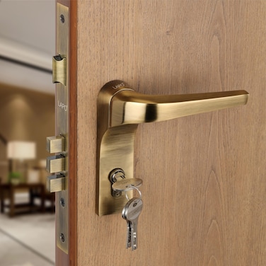 LAPO Premium Mortise Door Locks for Main Door, Door Lock Handle Set with Brass Lock Body Set with 3 Key, Main Door Locks for Home,Office,Hotel   Antique Finish   3 Years Warranty Ro-276