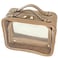 Clear Makeup Bag Toiletry Bag for Women Cosmetic Case Large Capacity Travel Make Up Bag Organizer Transparent Storage Compartment TSA Approved (BEIGE)