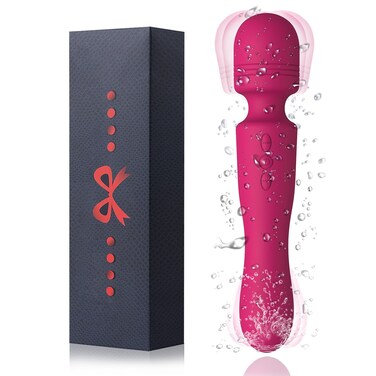 New Upgraded Handheld Electric Cordless Double-Ended Available Shoulder Neck Back Relaxation Tools Portable Wireless Travel Home Work Sports Out Use Relieve Deep Tissue Muscle Pain Fatigue (Red)