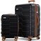Luggage Sets 2 Piece 20/28 Inch (3-YEARS VIP SERVICE) Hardside Expandable Lightweight Ultra Durable 100% Polycarbonate Carry On Travel Suitcase with Spinner Wheels TSA Lock, Premium Black